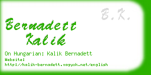 bernadett kalik business card